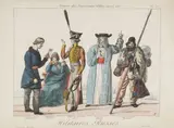 Adrien Pierre François Godefroy, Militaires Russes from Armée des Souverains Alliés, Hand colored engraving