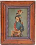 French Soldier in Full Regalia with Plumed Hat by French School, Oil on board, sold Jul 2024