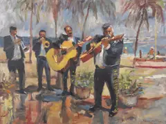 Jorn Fox, Mariachi, Oil on canvas