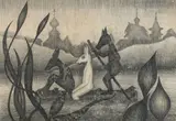 Valentina Kropivnitskaya, Traveling Down River, Graphite on paper