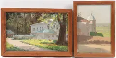 Sergey Viktorov, Yasnaya Polyana-Tolstoy’s House and View of Pereslavl -Zalesky – a pair of paintings, Each oil on board