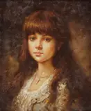 Alexei Harlamoff, The Young Model, Oil on canvas