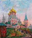Anatoliy Krasnyansky, Red Cathedral, Embellished serigraph
