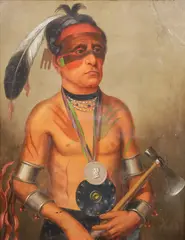 Charles Bird King, "Hoo-Wan-Ne-Ka", a Winnebago Chief, Oil on artist board