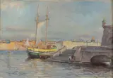 Vasily Bratanyuk, Neva River View, Oil on canvas