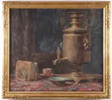 Alma Held, Still Life with Samovar, Oil on canvas
