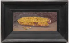 Alfred E A Montgomery, Still Life with Corn, Oil on canvas laid down on wood panel