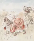 Enfants Jouant à la Balle by Pierre-Auguste Renoir, Color lithograph on laid paper with MBM watermark, sold Nov 2023