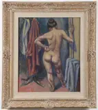 French School, Standing Nude, Pastel on paper