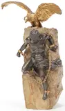 German School, Prometheus Bound, Bronze with dark brown and gilt patina on marble