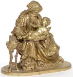Émile Boyer, Zeus Holding the Infant Cupid, Gilt bronze