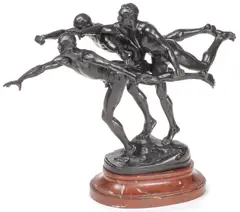 Alfred Boucher, Au But!, Bronze with dark brown patina