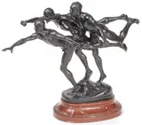 Alfred Boucher, Au But!, Bronze with dark brown patina