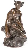 Jean-Baptiste Pigalle, Mercury Seated, Bronze with dark brown patina