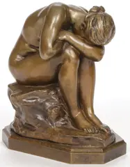 Broken Mirror by Jules Dalou, Bronze with brown patina, sold Nov 2023