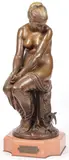 Auguste Joseph Peiffer, Return of the Swallows, Bronze with brown patina on marble base