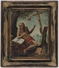 Flemish School, St Jerome in the Wilderness, Oil on copper