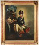 Portrait of Colonel Tarleton by Continental School, Oil on canvas laid down, sold Nov 2023