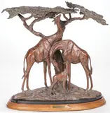 Kent Ullberg, Treeshapers, Bronze with reddish brown and verdegris patina