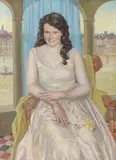 Herman Werner, Portrait of a Young Woman in Venice, Oil on wood panel