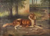 G. Masters, Portrait of a reclining Saint Bernard, 1915, Oil on canvas