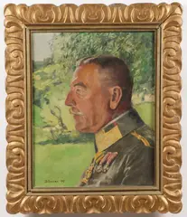 Brassler, Profile Bust Portrait of Officer-1917, Oil on canvas