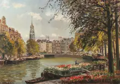 Daniel Muehlhaus, Spring Cityscape, Oil on canvas