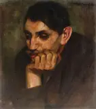 Max Liebermann, Portrait of a Man in Contemplation, Oil on canvas