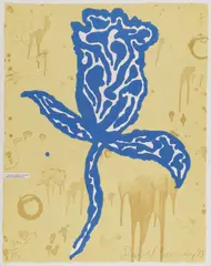 Blue Flower by Donald Baechler, Lithograph, sold Nov 2023