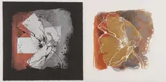 Poppy by Robert Kushner, Lithographs with gold and silver leaf, sold Nov 2023