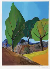 Silent Hillside by Itzchak Tarkay, Serigraph, sold Nov 2023