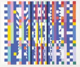 Hole in Converging Bleu Space by Yaacov Agam, Serigraph on Arches, sold Nov 2023