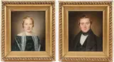 German School, Portrait of a husband and wife, c. 1840, Oil on canvas