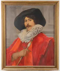Alexis D’Ambrossi, A Cavalier, Oil on canvas
