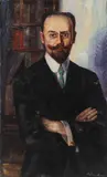 Ernst Linnenkamp, Portrait of a Gentleman with a Green Tie, Oil on canvas