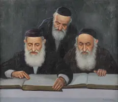 Konstantin Szewczenko, Rabbis Studying Scripture, Oil in canvas