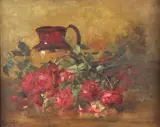 Edith White, Floral Still Life with Roses, Oil on canvas