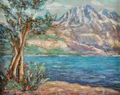 Walter A. Bailey, June Lake, Oil on canvas board