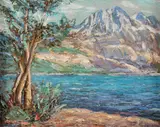 Walter A. Bailey, June Lake, Oil on canvas board
