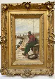 Rene Dufour, A Fisherman at Rest, Oil on canvas