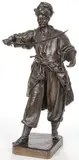 Stanislas Roman Lewandovsky, A Zaporiz'kyy Cossack, Bronze with brown patina