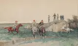 Ivan Petrovich Pranishnikov, Russian Military Field Exercise, Watercolor
