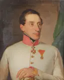German School, Portrait of Austrian Officer Wearing Early Style of St. Stanislaus Cross with Crown, Oil on canvas