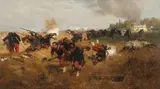 Ernest Crofts, Franco-Prussian War Battle Scene, Oil on canvas