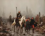 Christian Sell I, Prisoners Being Moved to the Rear -, Oil on canvas