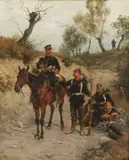 Emil Hünten, Soldiers' Mail -, Oil on canvas
