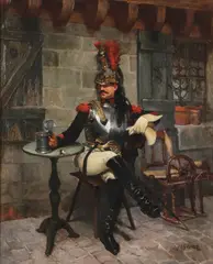 Jean-Jacques Scherrer, Portrait of French Cuirassier, Oil on canvas