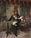 Jean-Jacques Scherrer, Portrait of French Cuirassier, Oil on canvas