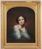 Jean Baptist Greuze, Young Beauty in Blue, Oil on canvas laid down