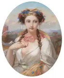 French School, Portrait of a Beauty -, Pastel on paper laid on canvas